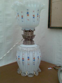 Lampe verre opalisant 2 corps