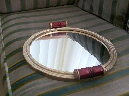 Plateau rond miroir et chassis alu