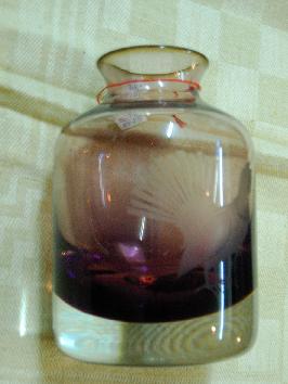 Vase bicolore en verre souffle