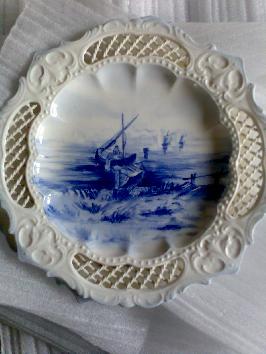 Assiettes Delft en porc.ajourée XIXe