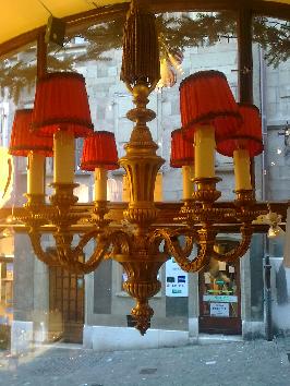 Lustre en bronze massif signé UNIS-France