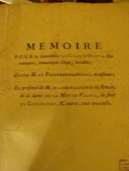 Mémoires de procès en lien av.le collier de la reine - 1786 