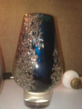 Vase Zwiesel Schott - coul.bleu encre et bulles