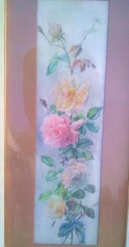 Aquarelle roses rose et jaune