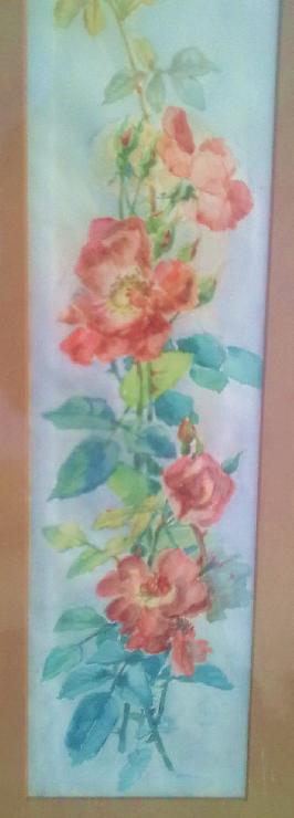 Aquarelle roses rouges