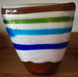 Vase verre bariole 